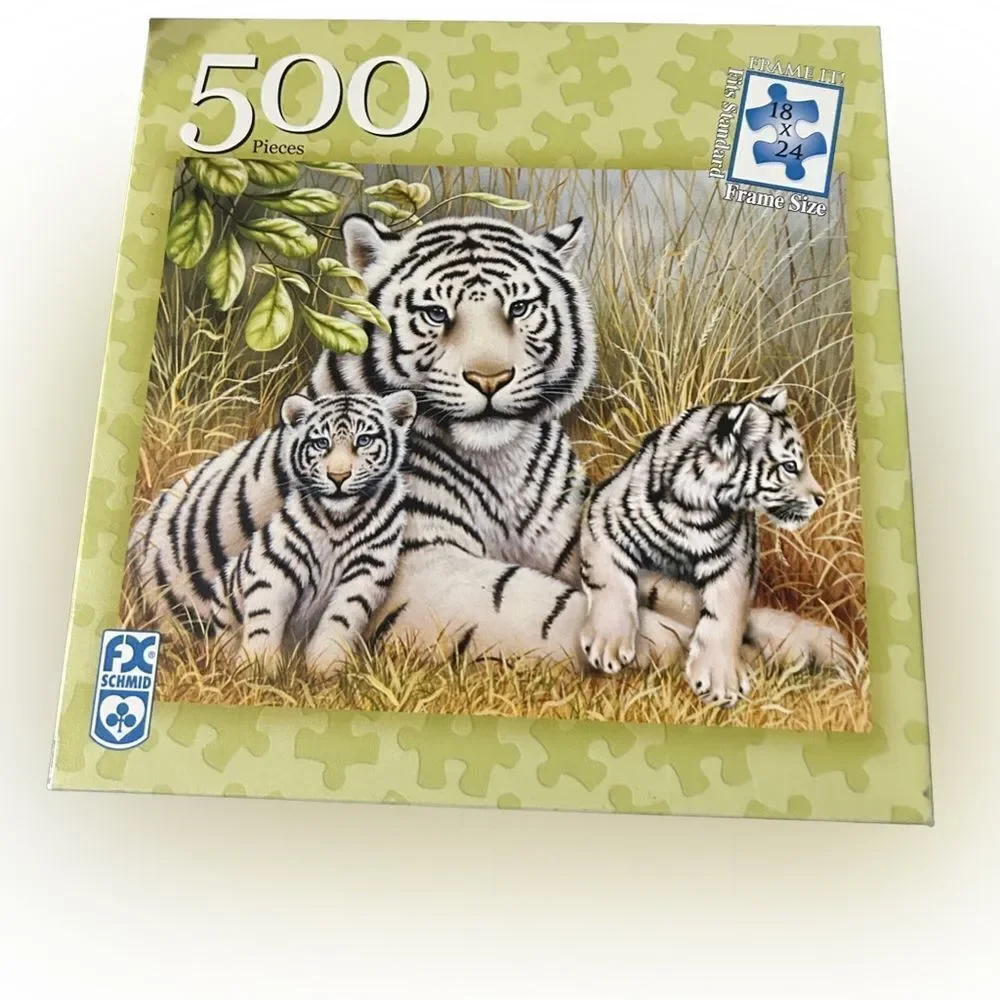 Vintage FX Schmid White Tigers 500 Piece Jigsaw Puzzle